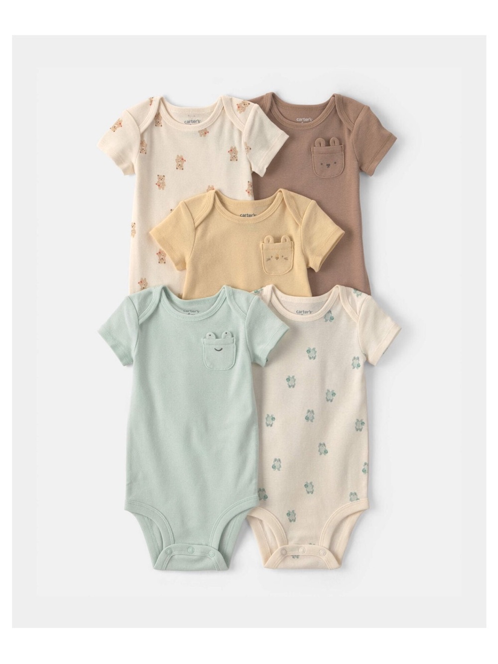 Carter's Neutral Baby Outfit Set in Tan and Pale Yellow